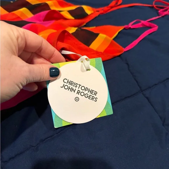 Christopher John Rogers Pink and Orange Chevron Dress - Picture 4 of 4